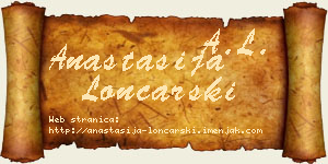 Anastasija Lončarski vizit kartica